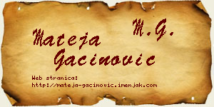 Mateja Gaćinović vizit kartica
